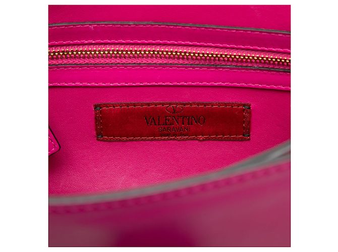 Valentino Pink Leather B Rockstud Flap Shoulder Bag - view 5