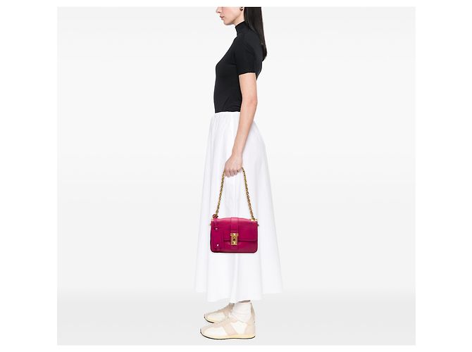 Valentino Pink Leather B Rockstud Flap Shoulder Bag - view 6