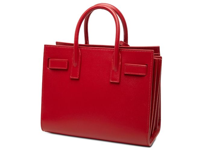 Saint Laurent Borsa Sac De Jour Nano in pelle rossa Rosso - vista 2