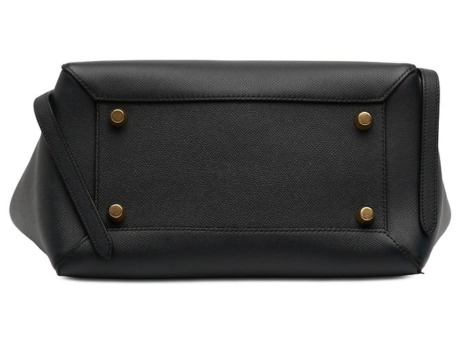 Céline Borsa cintura Celine Black Mini in pelle di vitello granulata Nero - vista 3