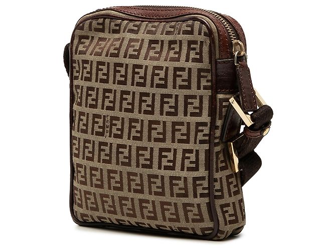 Fendi Beige Zucchino Canvas Crossbody - vista 2