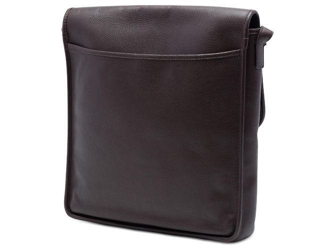 LOEWE Bolsa transversal de couro marrom com aba Anagram Castanho escuro - vista 2