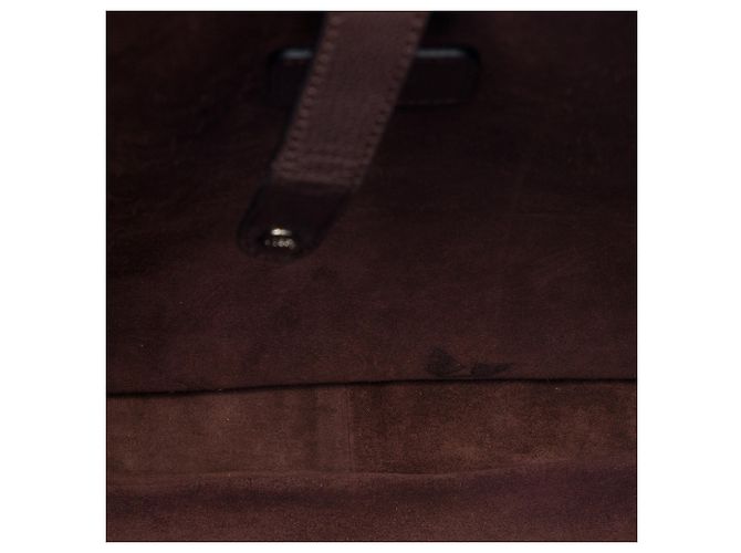 LOEWE Bolsa transversal de couro marrom com aba Anagram Castanho escuro - vista 4