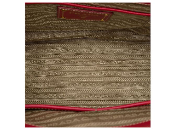 Sac satchel Prada en toile Canapa marron avec bordure en Saffiano et double fermeture éclair avec logo Marron clair - vue 4