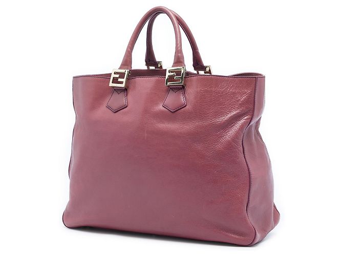 Fendi Twins Leder-Tote in Pink, Größe Large - Ansicht 2