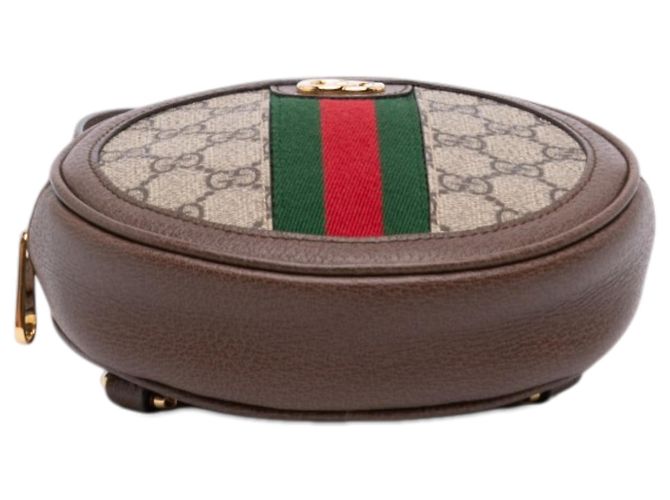 Zaino tondo Gucci Beige Mini GG Supreme Web Ophidia - vista 3