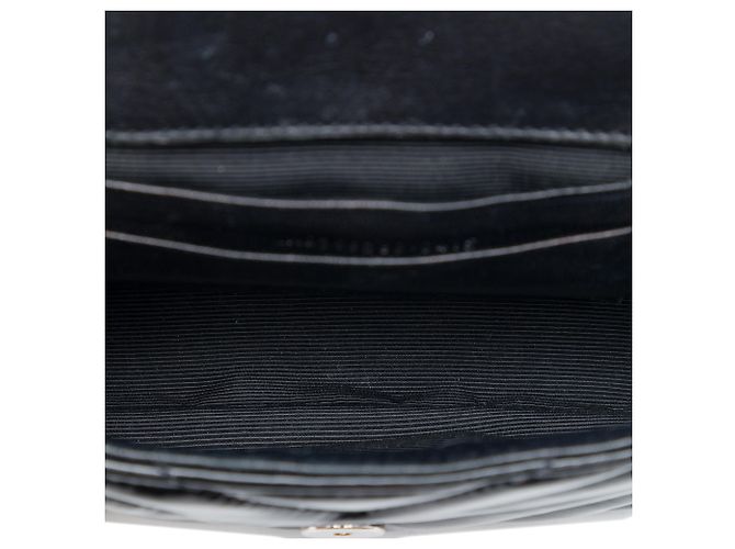 Borsa Baby Chevron in vernice nera con catena monogramma classica Saint Laurent Nero - vista 4