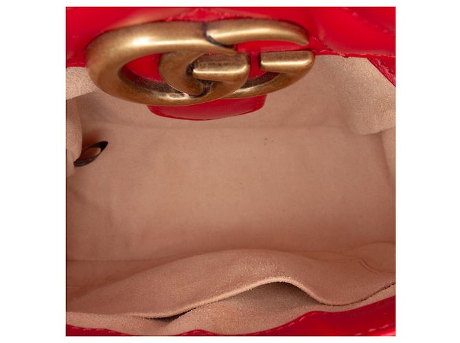 Borsa Gucci Red Mini GG Marmont Matelasse in pelle Rosso - vista 4