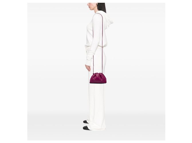Bottega Veneta Borsa a tracolla Mini Pouch in agnello viola Porpora - vista 5