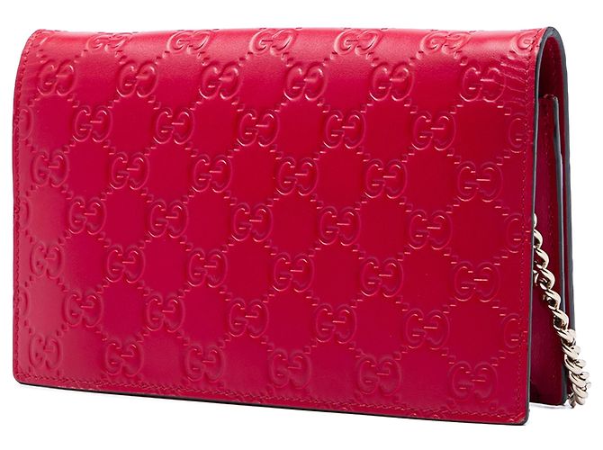 Cartera con cadena Gucci Red Mini Guccissima con lazo - vista 2