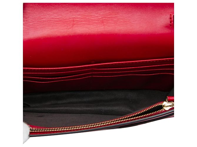 Cartera con cadena Gucci Red Mini Guccissima con lazo - vista 4