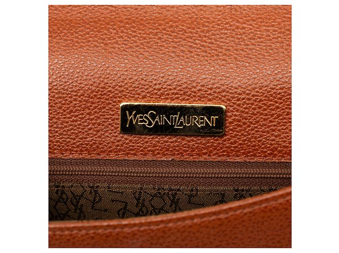 Borsa a tracolla Saint Laurent in pelle marrone - vista 5