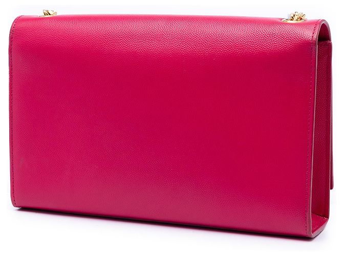 Saint Laurent Bolsa Transversal Kate Monogram em Couro de Grão Médio Rosa - vista 2