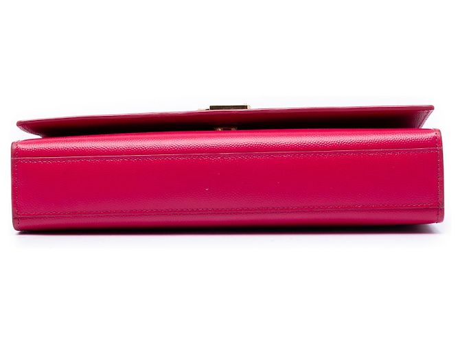 Saint Laurent Bolsa Transversal Kate Monogram em Couro de Grão Médio Rosa - vista 3