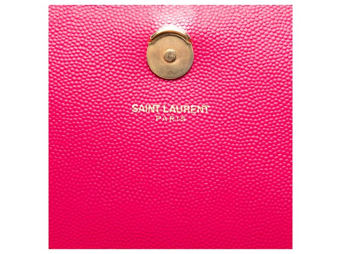 Saint Laurent Bolsa Transversal Kate Monogram em Couro de Grão Médio Rosa - vista 5