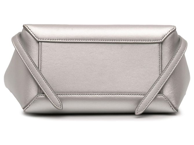 Belt Bag Céline Borsa Belt Celine in pelle di vitello laminata argento Nano - vista 3