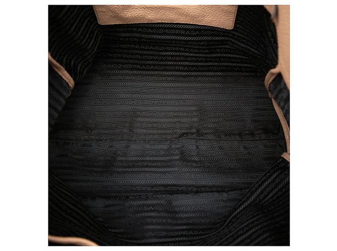 Tote convertibile Prada Beige Vitello Daino con zip frontale - vista 4