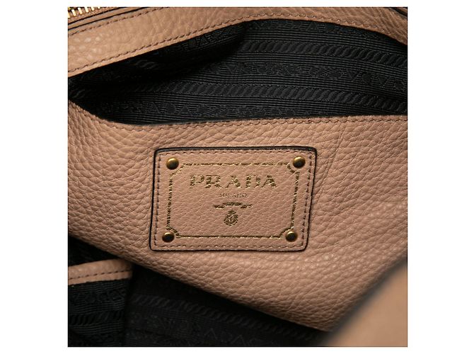 Tote convertibile Prada Beige Vitello Daino con zip frontale - vista 5