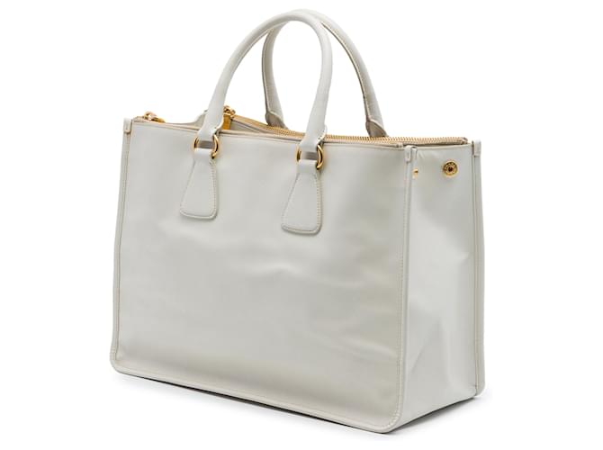 Borsa Prada White Saffiano Lux Double Zip Bianco Bianco sporco - vista 2