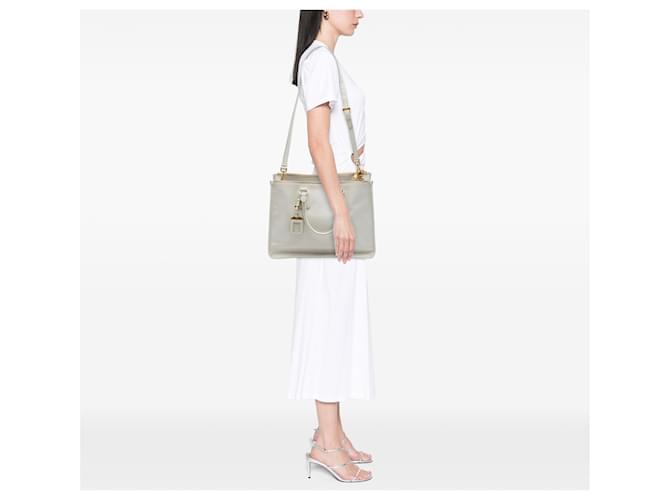 Borsa Prada White Saffiano Lux Double Zip Bianco Bianco sporco - vista 6