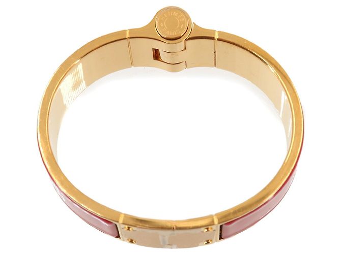 Bracciale Charm Hermès in Oro e Rouge Vif Rosso D'oro - vista 3