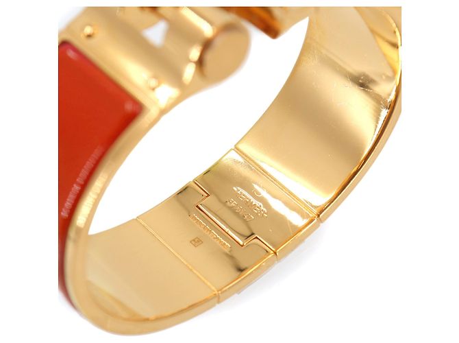 Bracciale Charm Hermès in Oro e Rouge Vif Rosso D'oro - vista 5