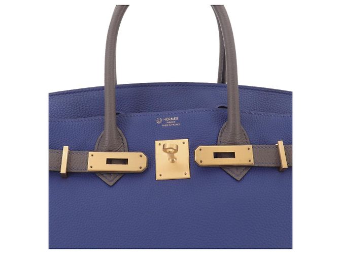 Hermès Hermes Birkin 30 Handtasche Blau Grau - Ansicht 6