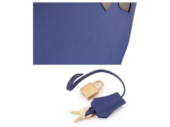 Hermès Hermes Birkin 30 Handtasche Blau Grau - Ansicht 9