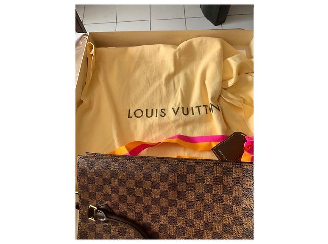 Louis Vuitton Borsa Tote Damier Ebene Marrone - vista 10