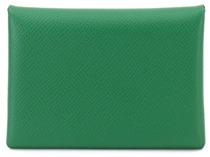 Hermès Tarjetero Hermes Calvi Duo Verso Verde Amarillo - vista 3