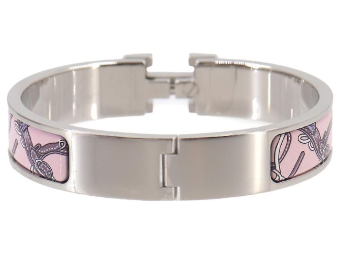 Hermès Pulsera Clic H PM Honage Brides de Coeur Plata Rosa - vista 3