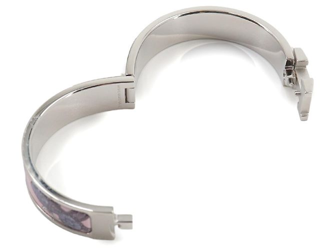 Hermès Pulsera Clic H PM Honage Brides de Coeur Plata Rosa - vista 5