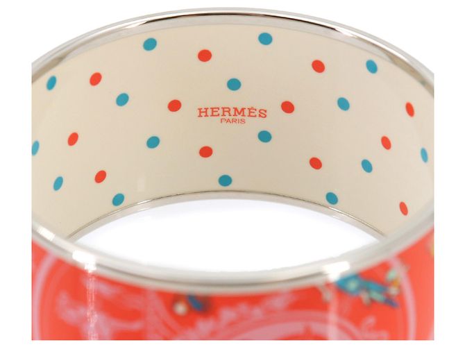 Hermès Bracciale Rigido Hermes Email TGM Argento Arancione - vista 5