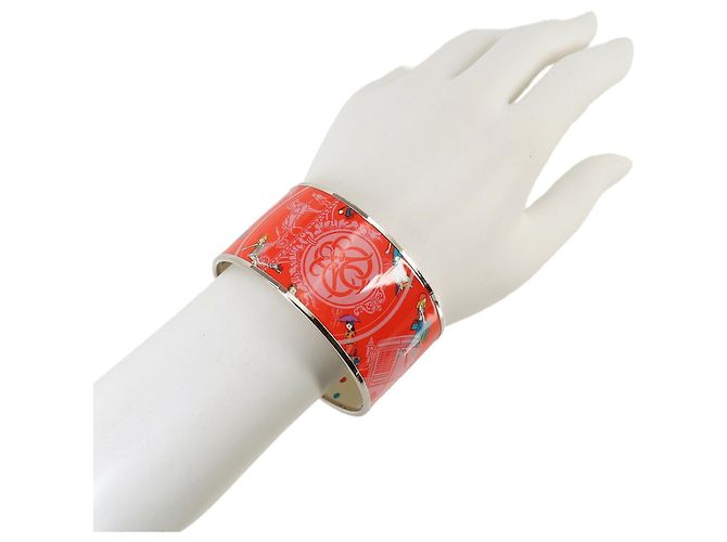 Hermès Bracciale Rigido Hermes Email TGM Argento Arancione - vista 7