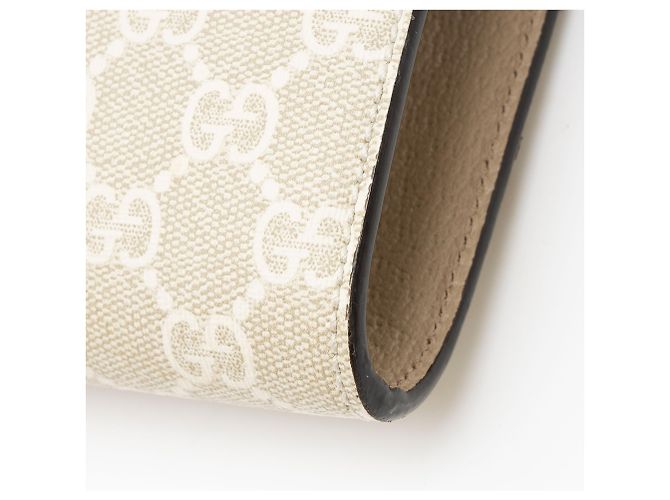 Borsa Gucci GG Supreme Web Dionysus E/W piccola con patta Marrone Beige - vista 10