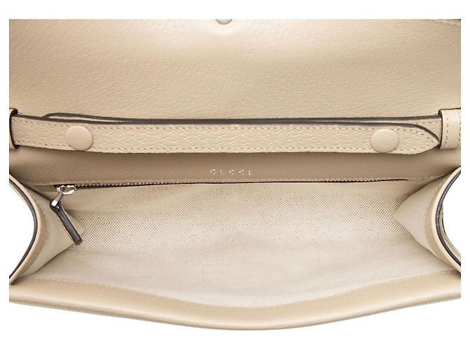 Borsa Gucci GG Supreme Web Dionysus E/W piccola con patta Marrone Beige - vista 7