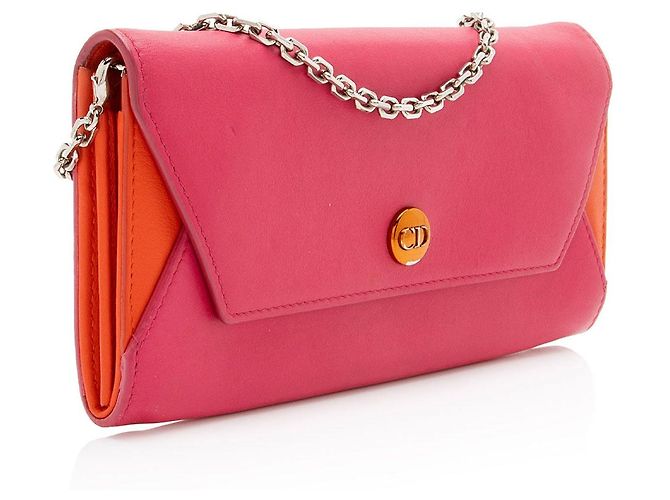 Dior Leather Addict Rendez Vous Wallet on Chain Orange - Ansicht 2