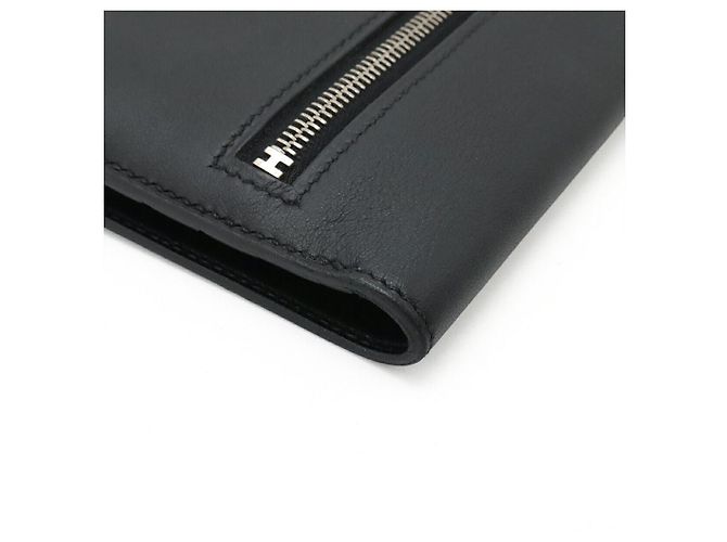 Hermès Portafoglio lungo Dogon Hermes in pelle nera Nero - vista 3