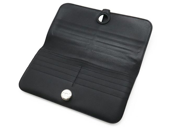 Hermès Portafoglio lungo Dogon Hermes in pelle nera Nero - vista 7