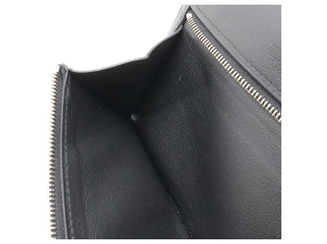 Hermès Portafoglio lungo Dogon Hermes in pelle nera Nero - vista 8