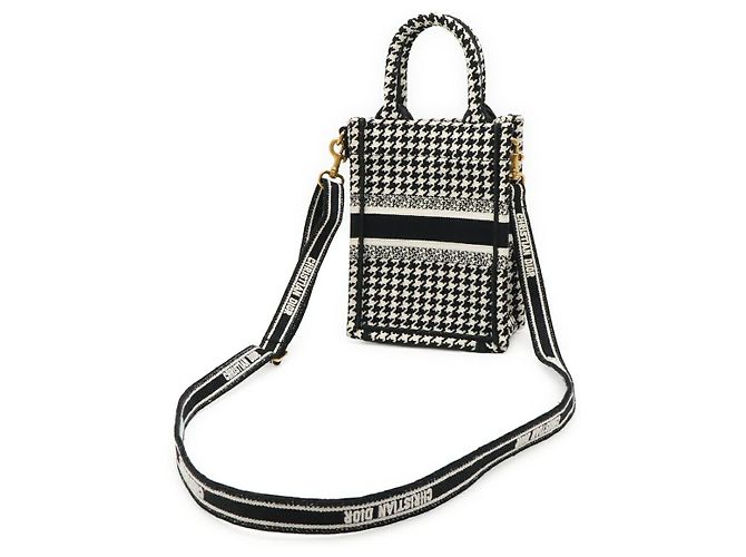 Bolsa de celular Dior Canvas Book Tote 2WAY de ombro Preto - vista 2