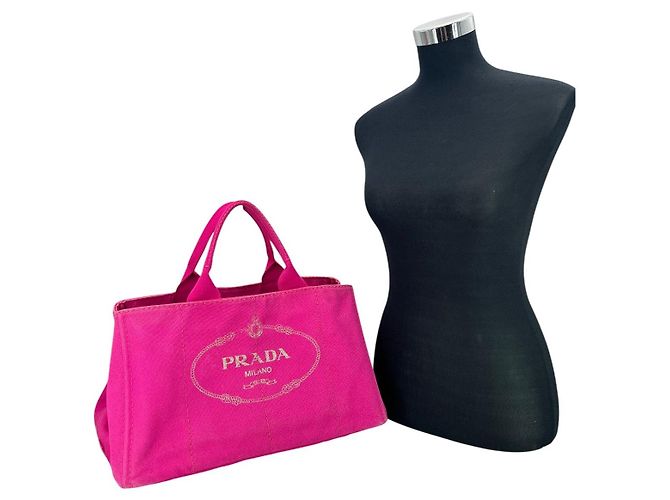 Prada Stoff-Tote-Bag Canapa Pink - Ansicht 2