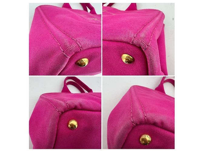 Prada Stoff-Tote-Bag Canapa Pink - Ansicht 4