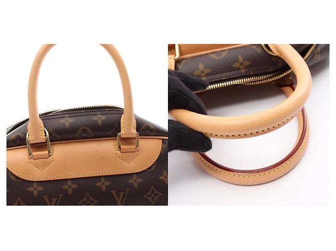 Borsa a Mano Louis Vuitton Monogram Doeville Bowling Vanity Marrone - vista 3
