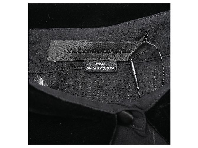Camicetta senza maniche con tagli Alexander Wang in seta nera Nero - vista 4