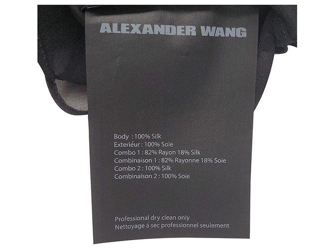 Camicetta senza maniche con tagli Alexander Wang in seta nera Nero - vista 7