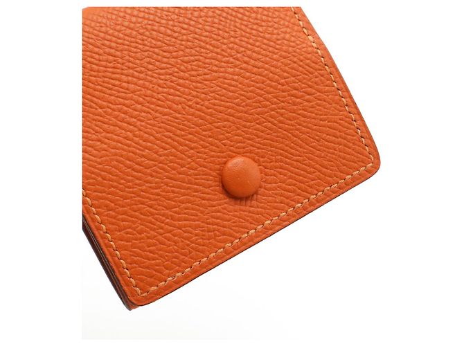 Monedero de piel Epsom Hermès Naranja - vista 4