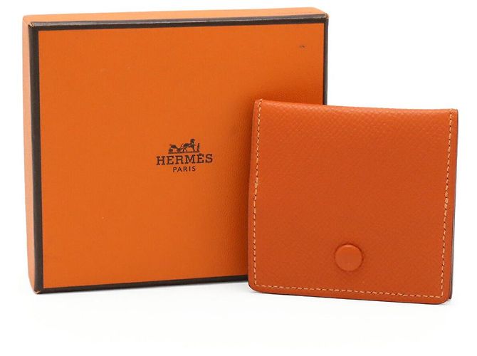 Monedero de piel Epsom Hermès Naranja - vista 6