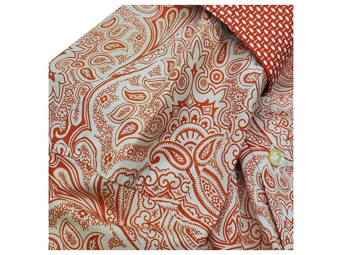 Camisa de manga larga Etro con estampado paisley en algodón coral - vista 11