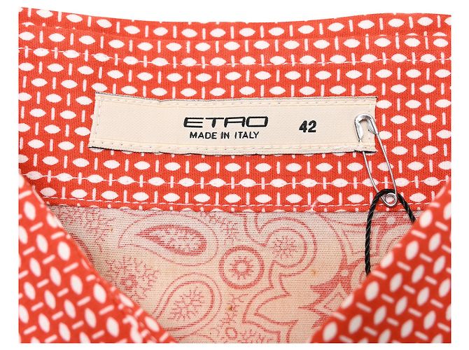 Camisa de manga larga Etro con estampado paisley en algodón coral - vista 4